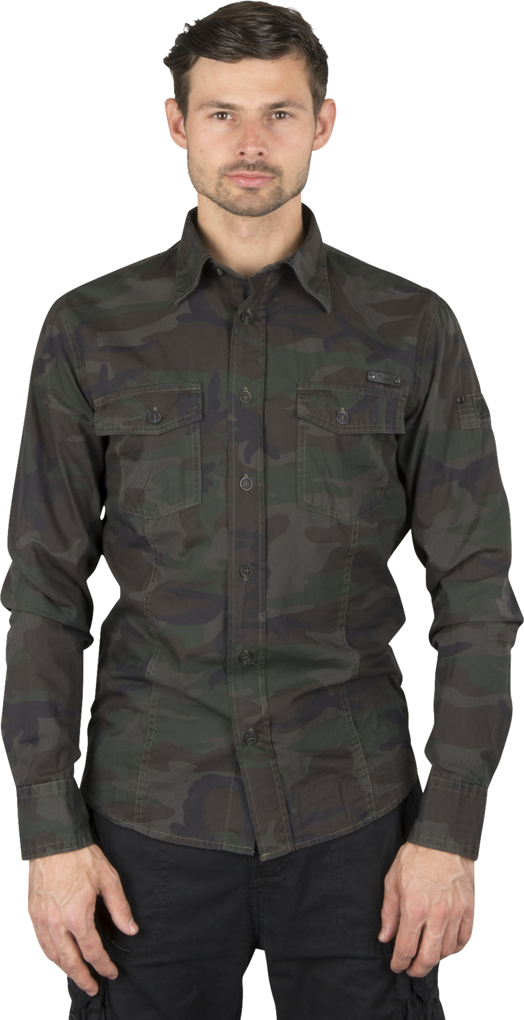 Brandit Camicia  Slim Woodland