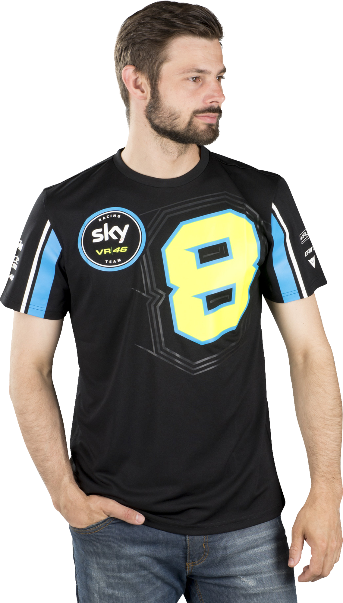 VR46 T-Shirt  Sky 2018 Nera