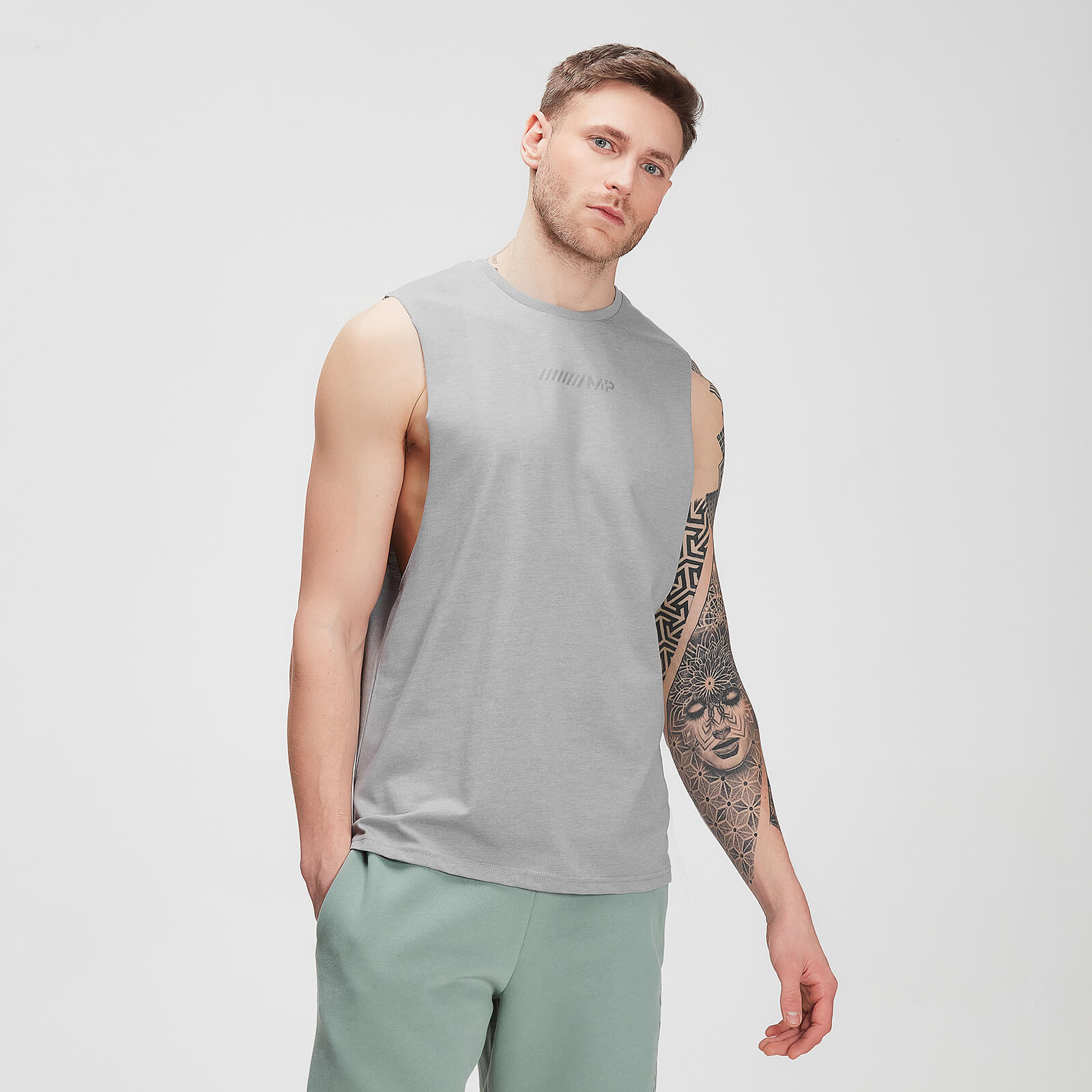 Mp Men's Tonal Graphic Tank – Storm Grey Marl - XXL