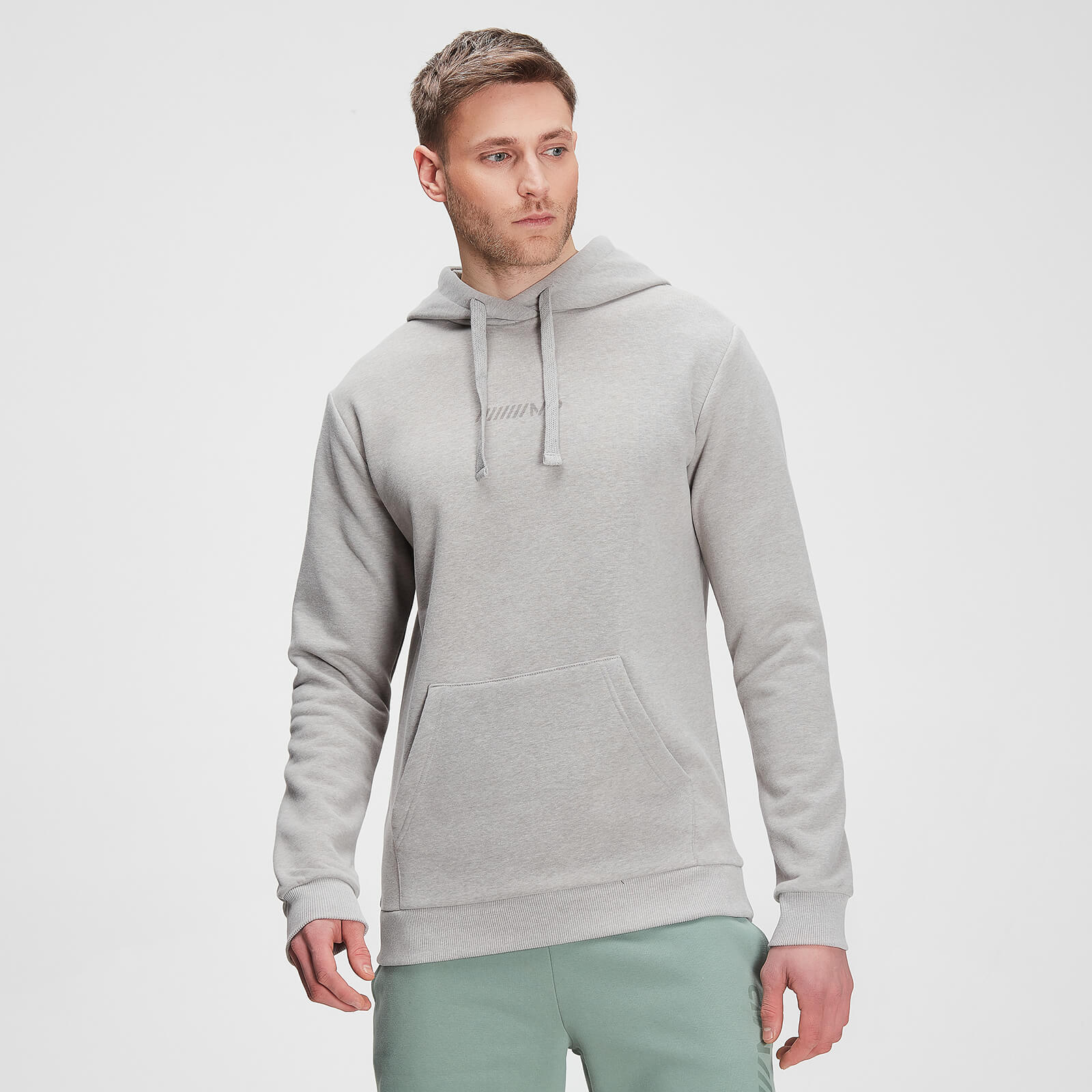 Mp Men's Tonal Graphic Hoodie – Storm Grey Marl - L