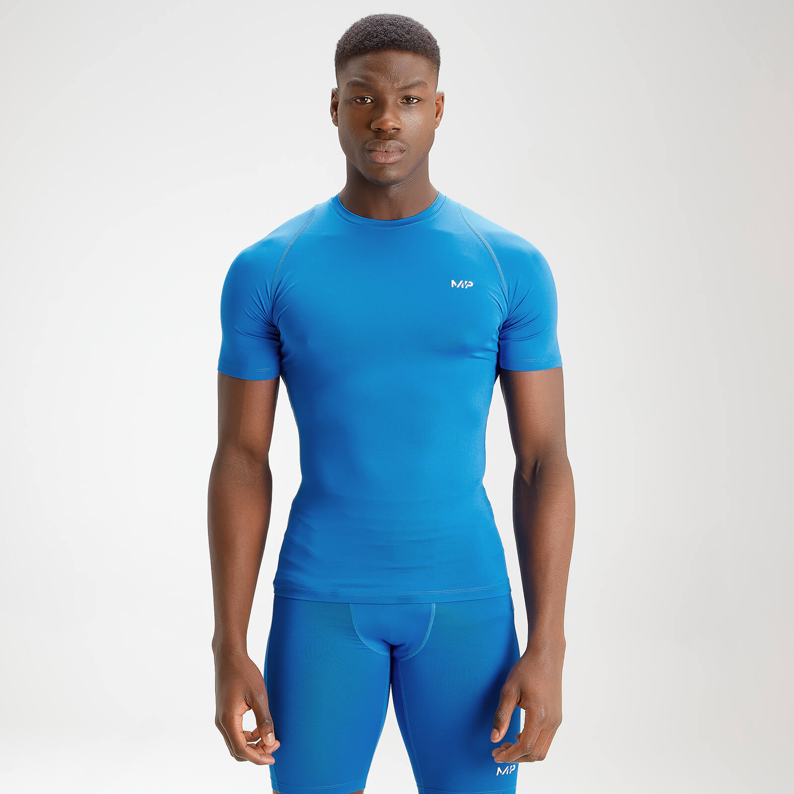 Mp Men's Essentials Training Baselayer Short Sleeve Top - True Blue - XXS