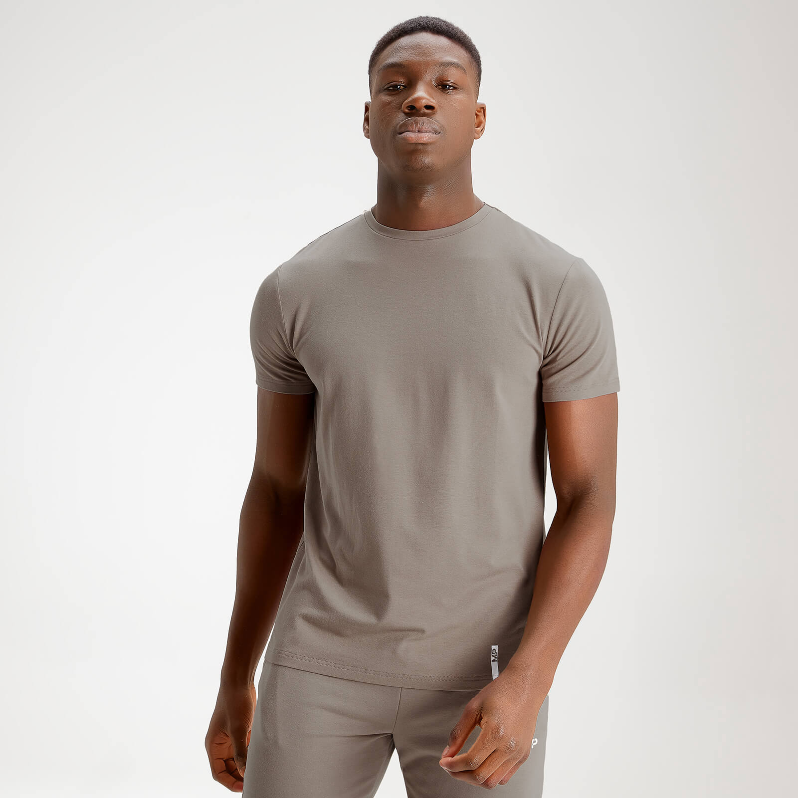 Mp Men's Luxe Classic Short Sleeve Crew T-Shirt - Taupe - XXS