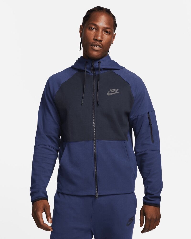 Nike Felpa con zip e cappuccio Sportswear Essential Blu Navy e Nero Uomo DD5284-410 M