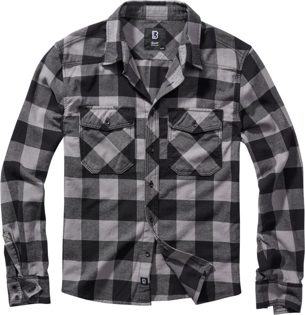 Brandit Check Camicia Nero Grigio XL