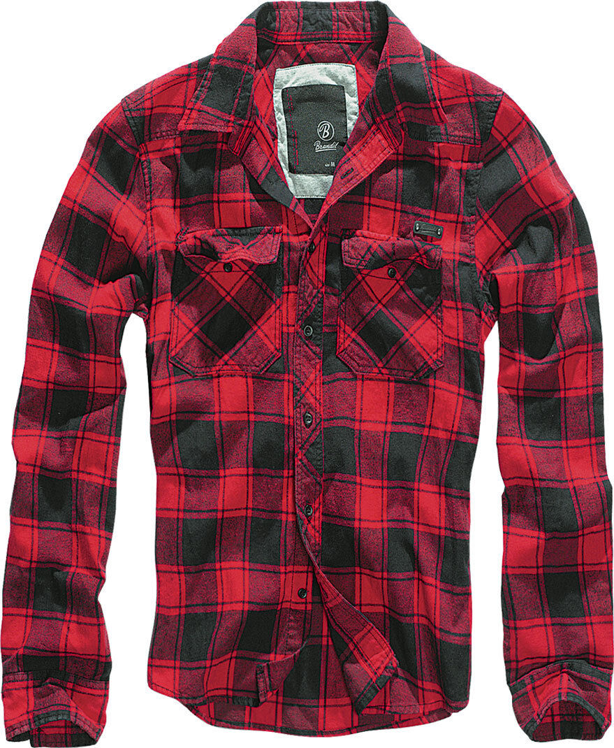 Brandit Check Camicia Nero Rosso XL