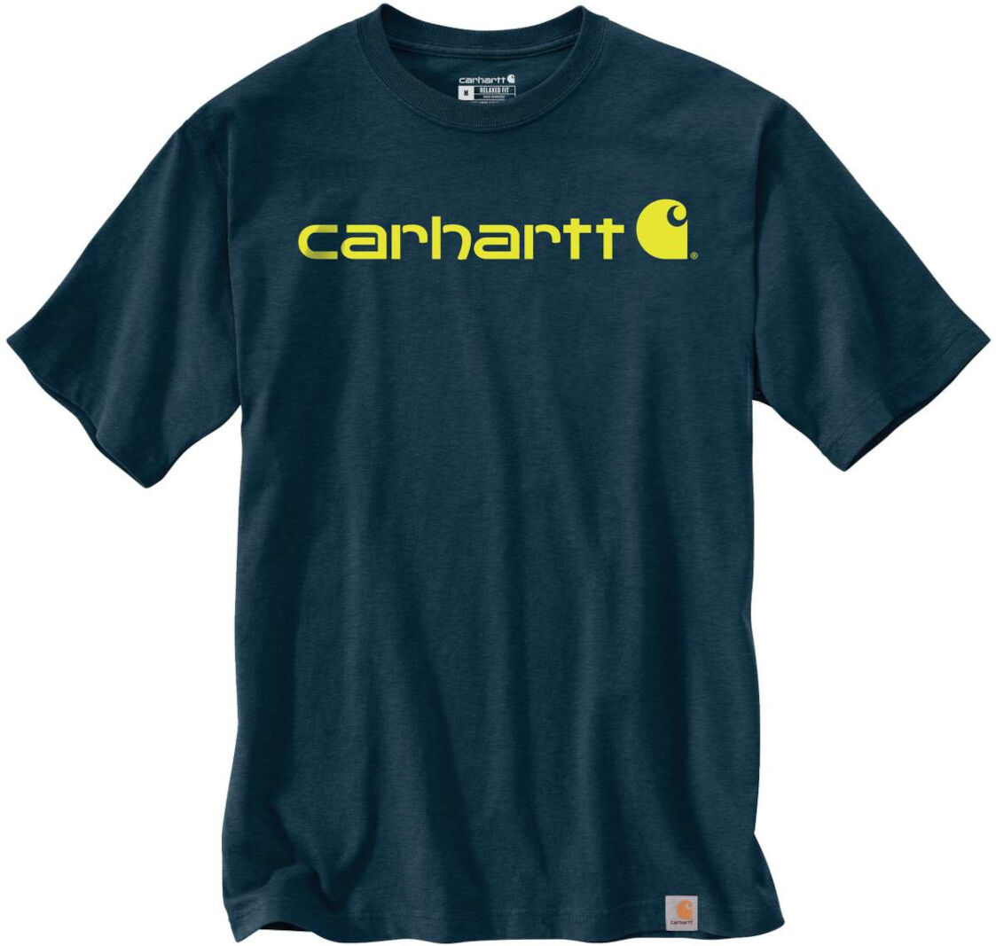 Carhartt EMEA Core Logo Workwear Short Sleeve Maglietta Blu Giallo L