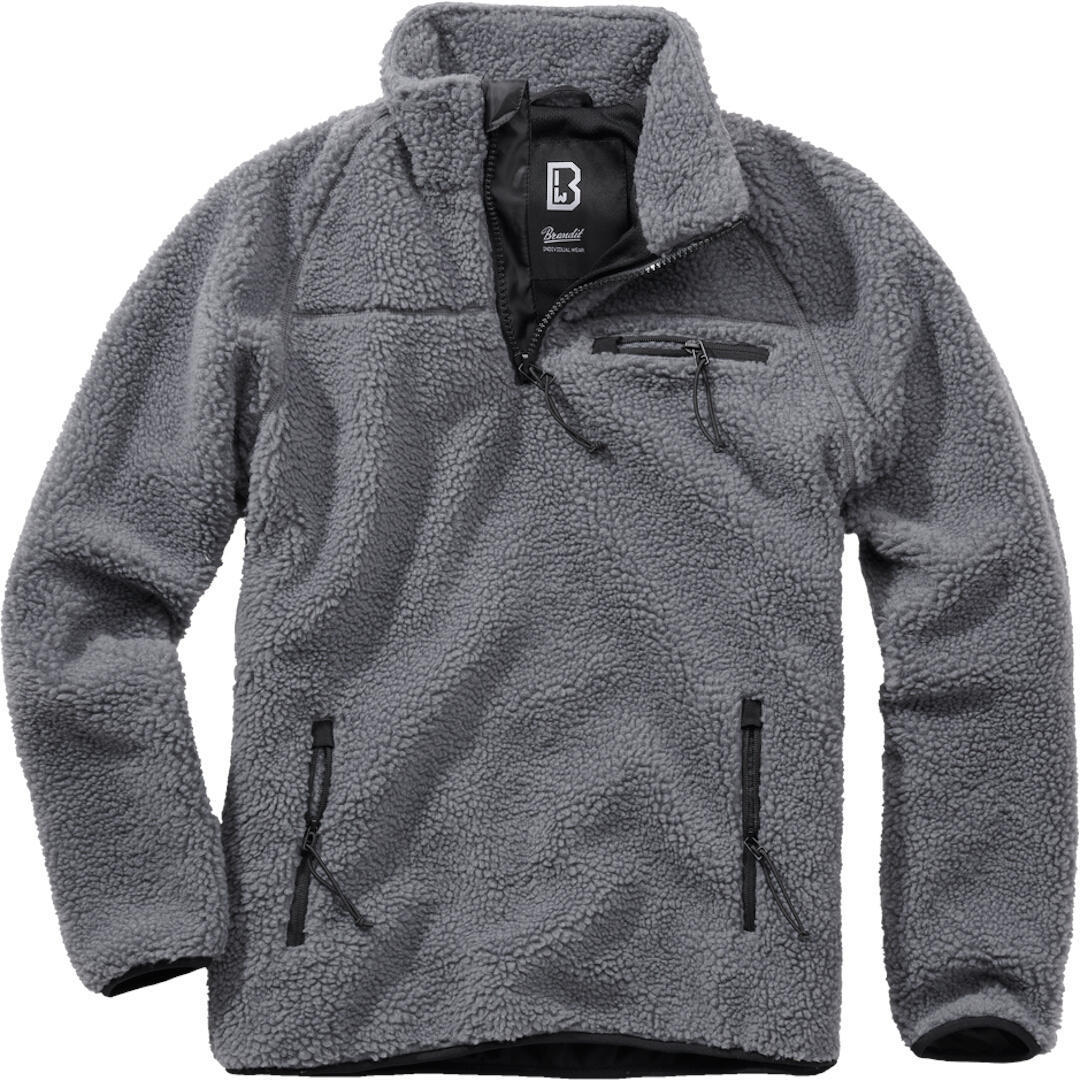 Brandit Teddyfleece Pullover Nero Grigio XL