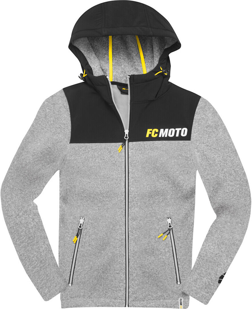 FC-Moto Faster-H Felpa con cappuccio in pile Nero Grigio S