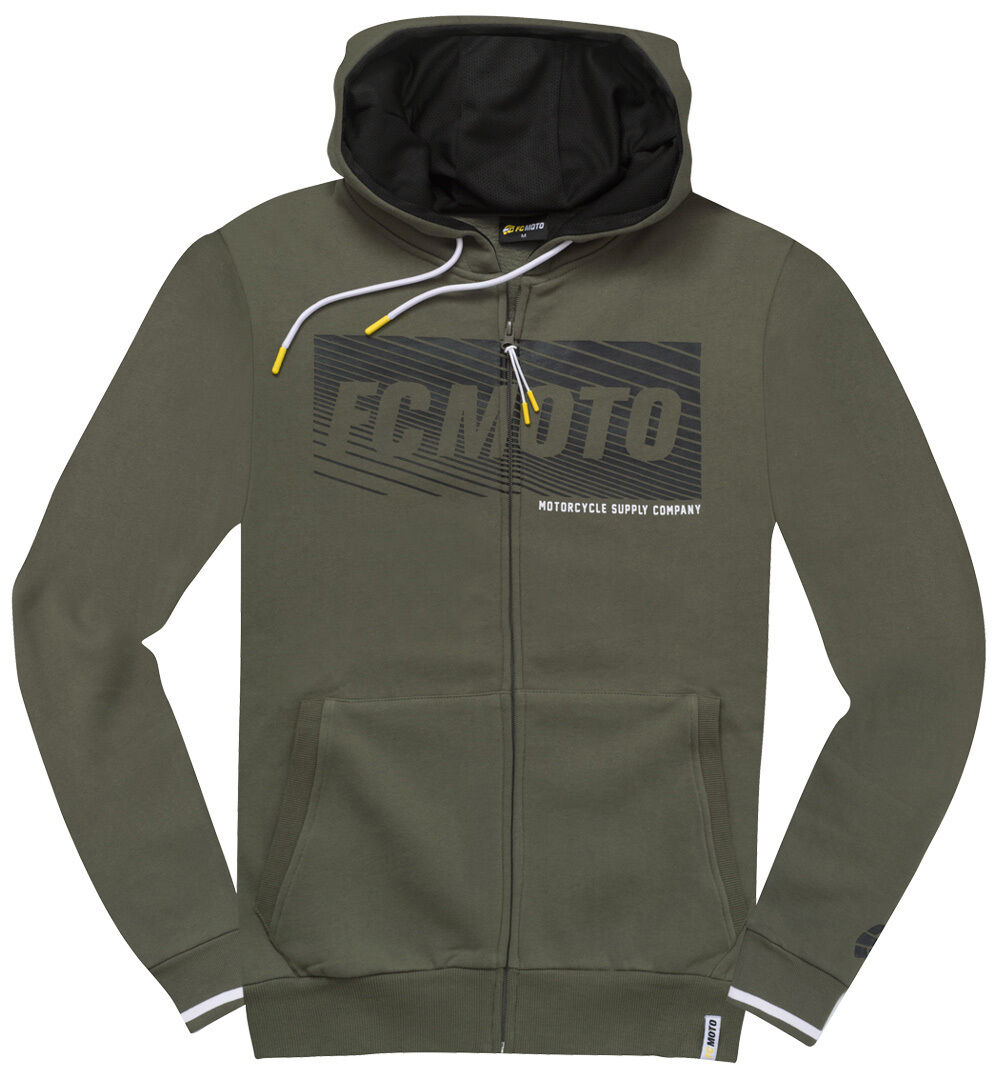 FC-Moto Waving Felpa con cappuccio zip Nero Verde S