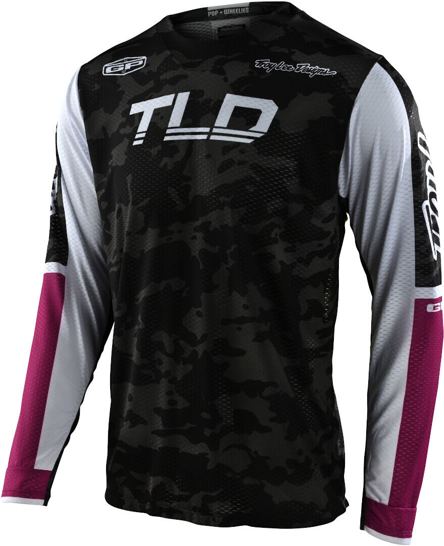 Lee GP Air Veloce Camo Maglia Motocross Nero Bianco Verde M