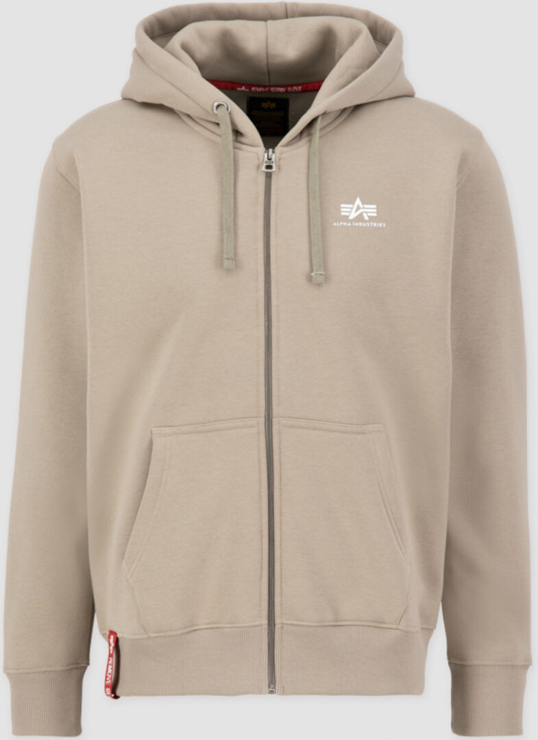 Alpha Basic Felpa con cappuccio con zip Beige S