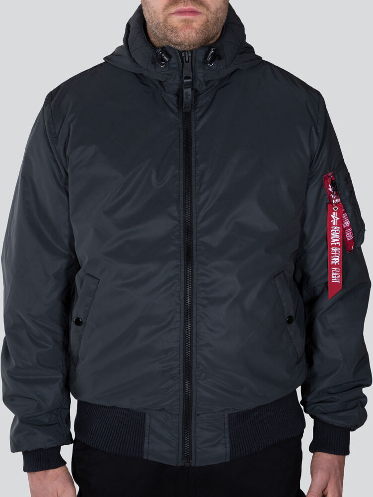 Alpha MA-1 Hooded Reflective Giacca Nero L