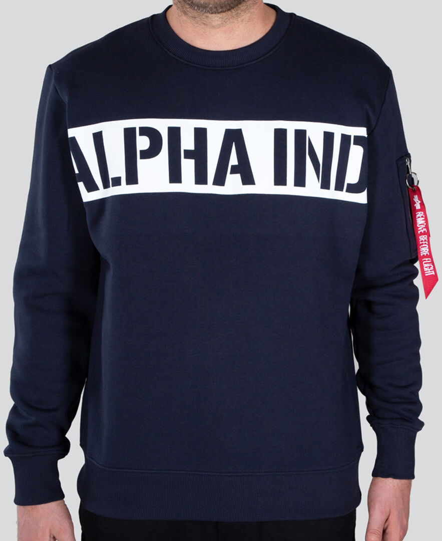 Alpha Printed Stripe Pullover Blu M