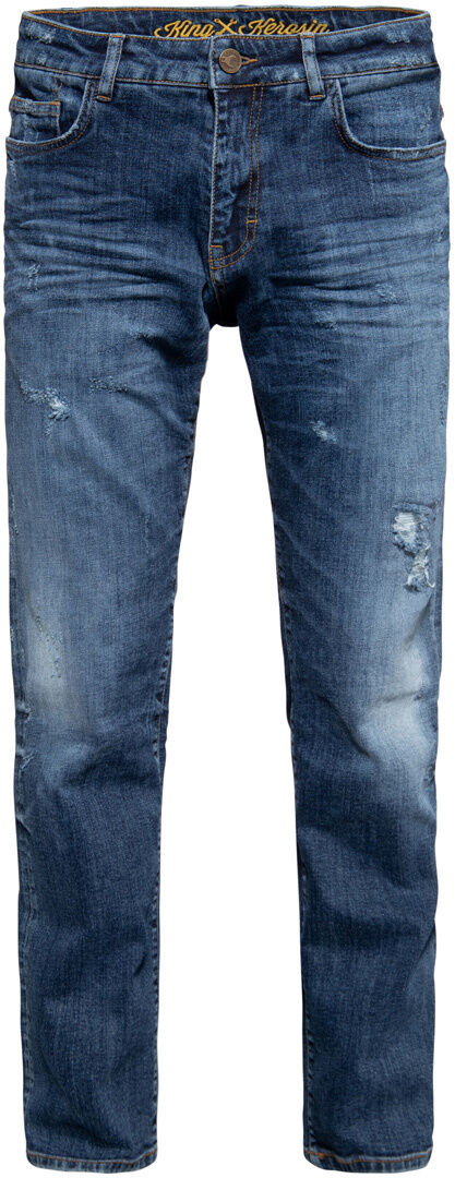 King Kerosin Robin Destroyed Bleached Jeans Blu 44