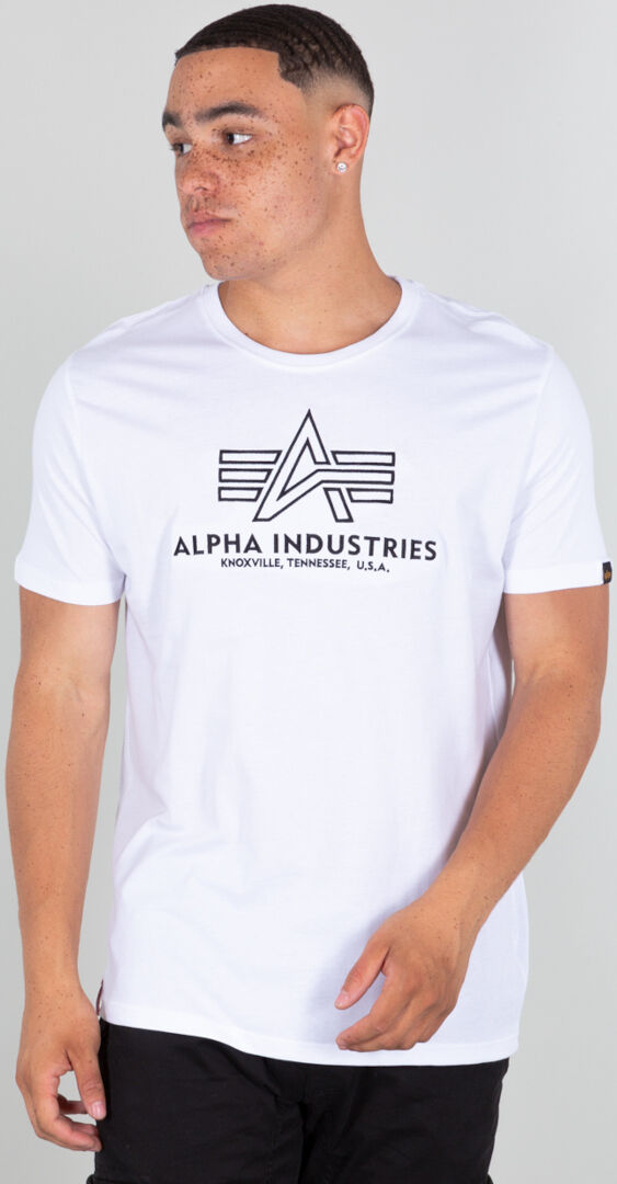 Alpha Basic Embroidery Maglietta Bianco XL
