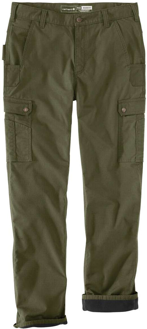 Carhartt Cargo Fleece Lined Work Pantaloni Verde 30