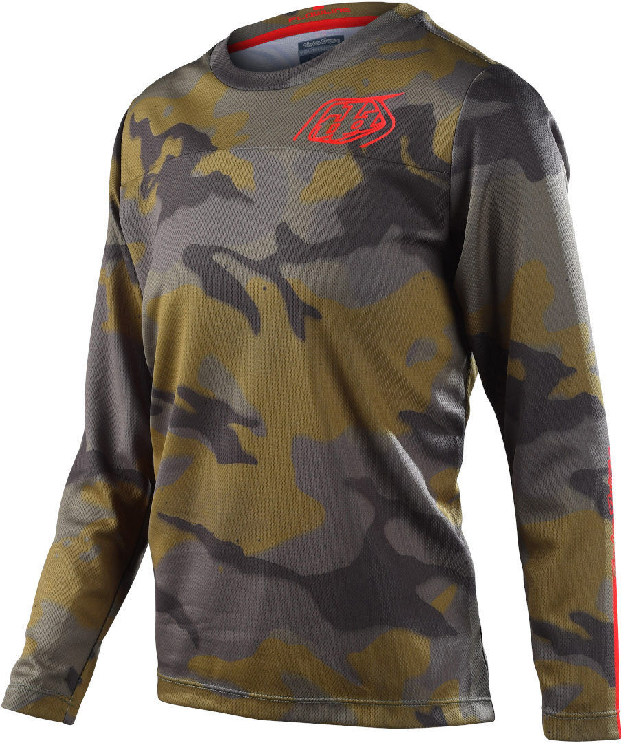 Lee Flowline Spray Camo Maglia da bicicletta giovanile Verde XL