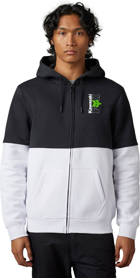 Fox X Kawi Felpa con cappuccio con zip Nero Bianco 2XL