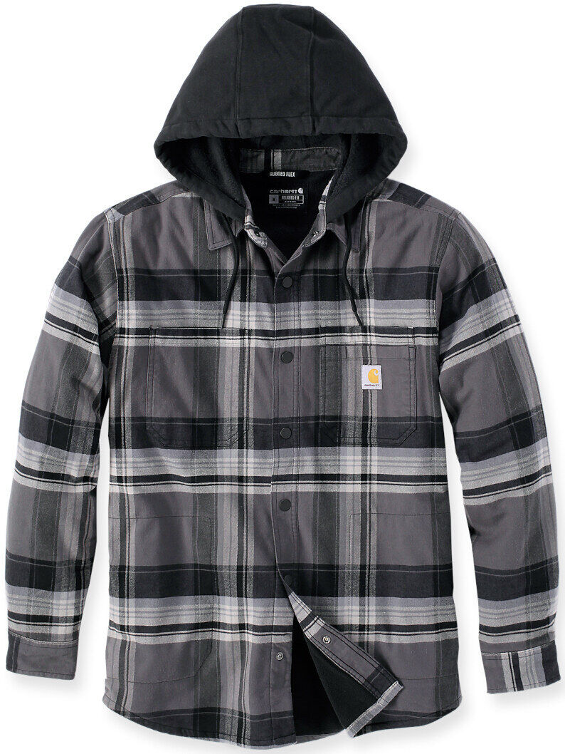 Carhartt Rugged Flex Flannel Hooded Camicia Nero 2XL