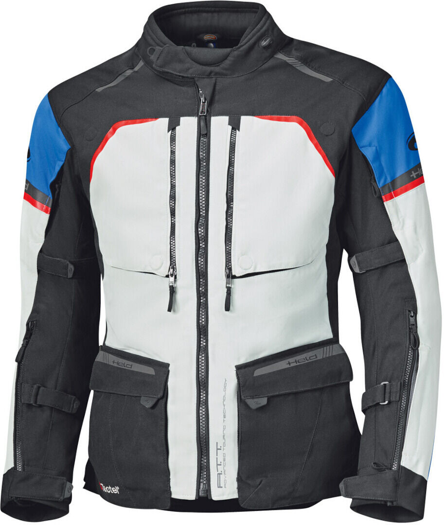 Held Tridale Top Giacca in tessuto Motocycle Grigio Rosso Blu 5XL