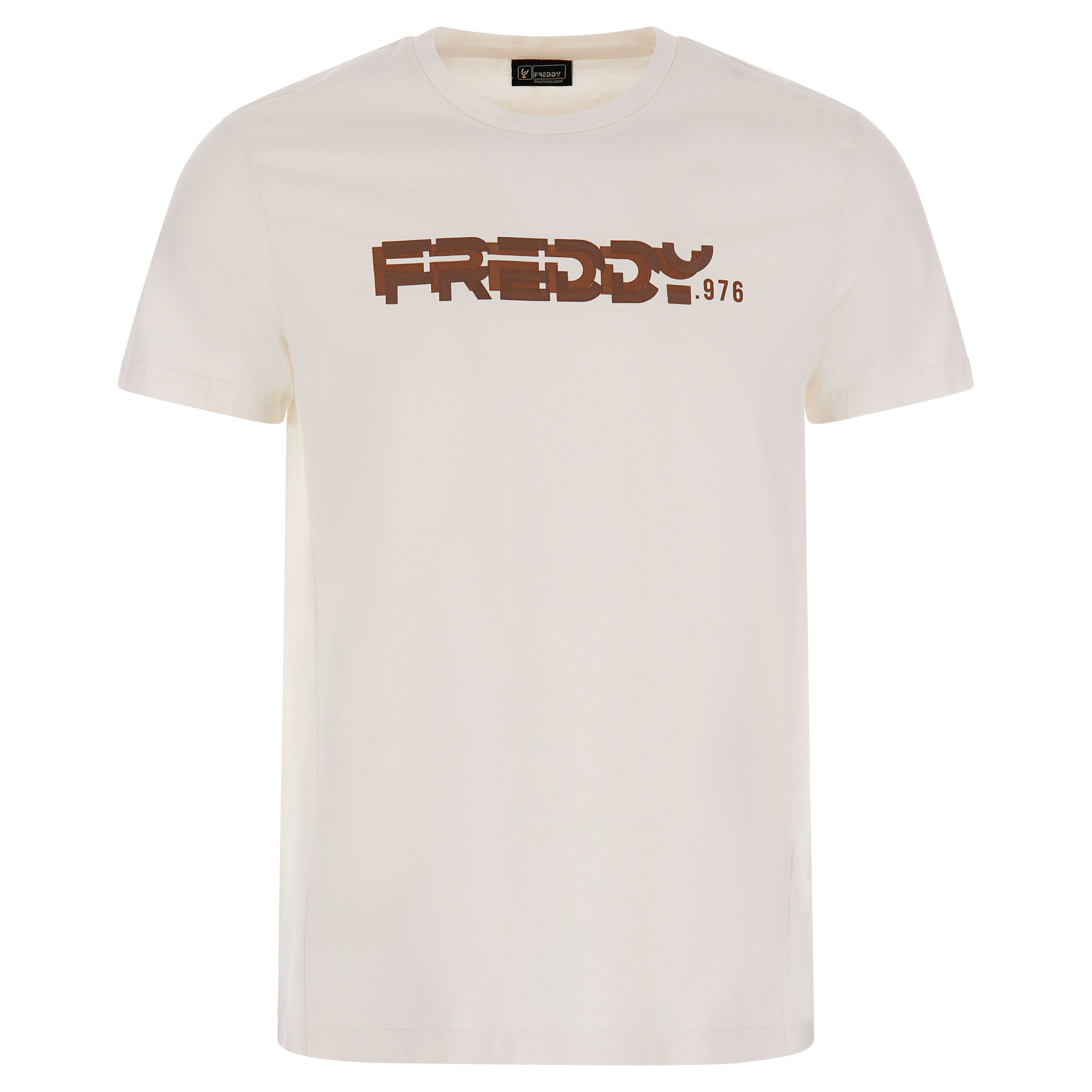 Freddy T-shirt in cotone con logo centrale Bianco Uomo Extra Large