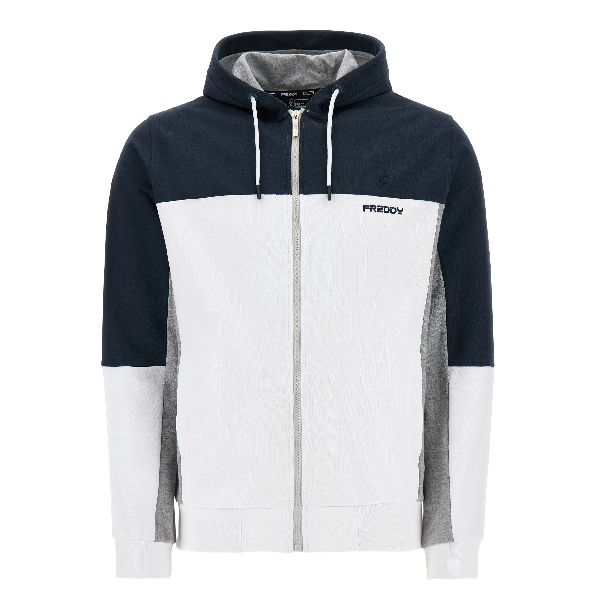 Freddy Felpa zip e cappuccio a blocchi di colore Blu Uomo Small