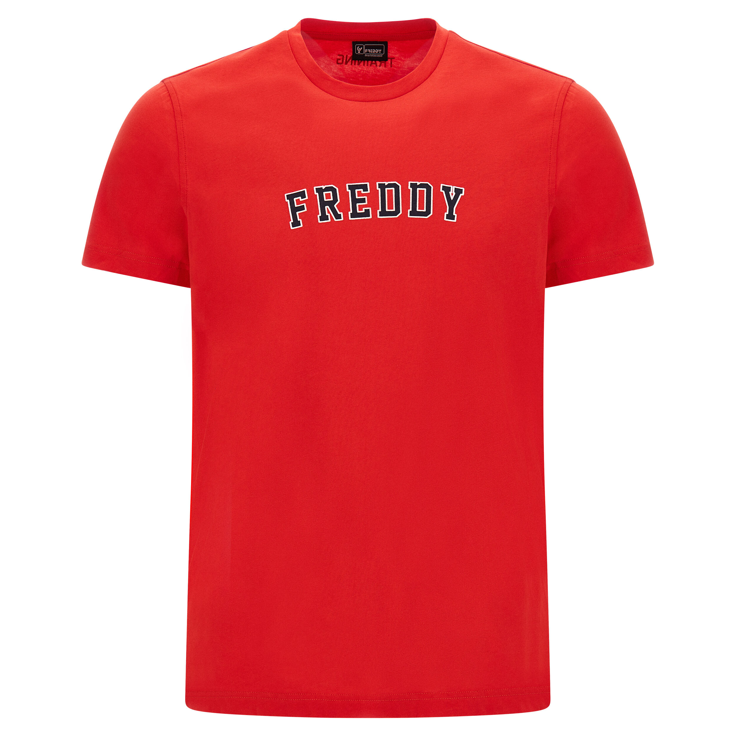 Freddy T-shirt in jersey con piccolo logo  stile college Rosso Uomo Extra Large