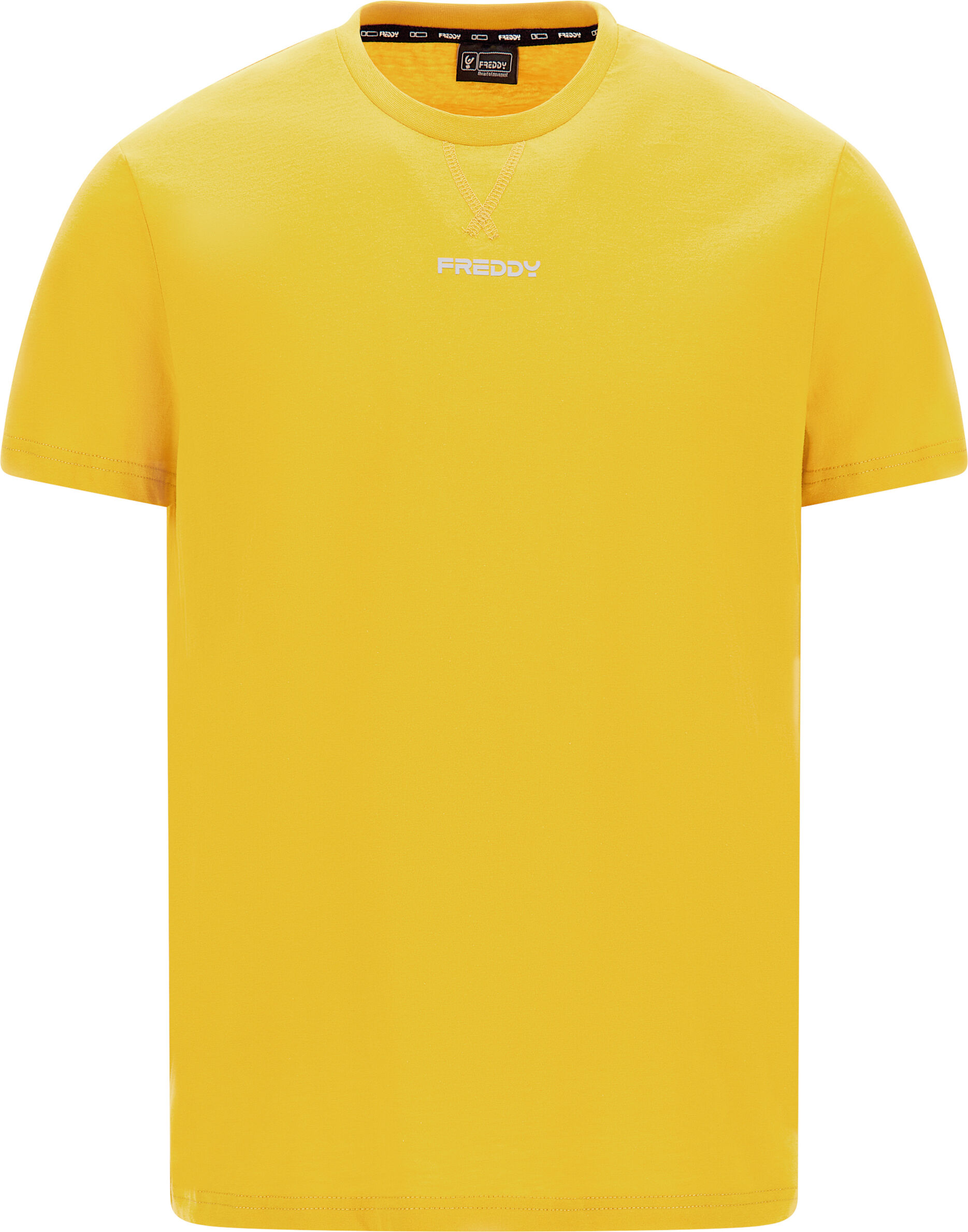 Freddy T-shirt in jersey con logo centrale in tono colore Giallo Uomo Xxx Large