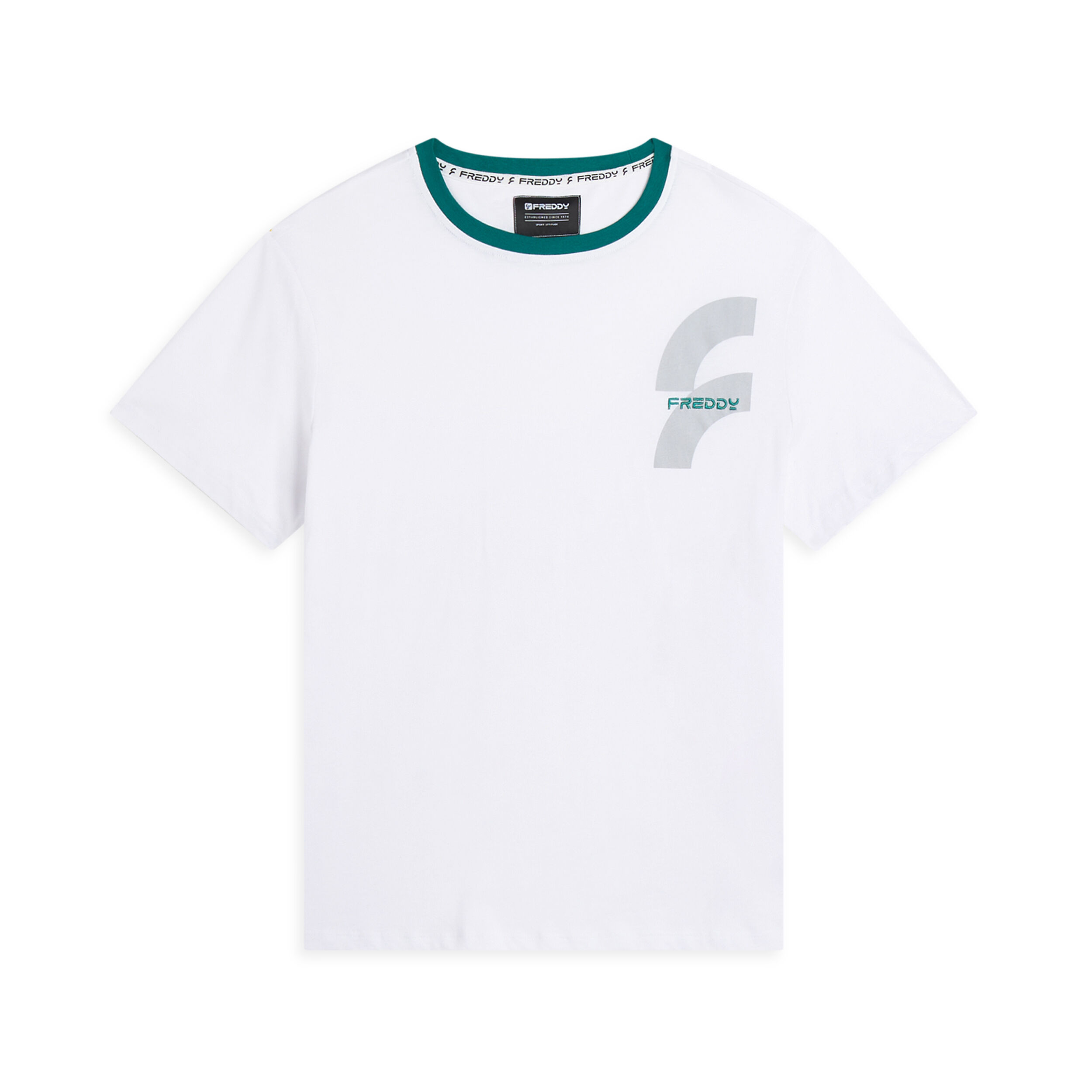 Freddy T-shirt da uomo con maxi logo lato cuore in tono colore Bianco Uomo Xx Large