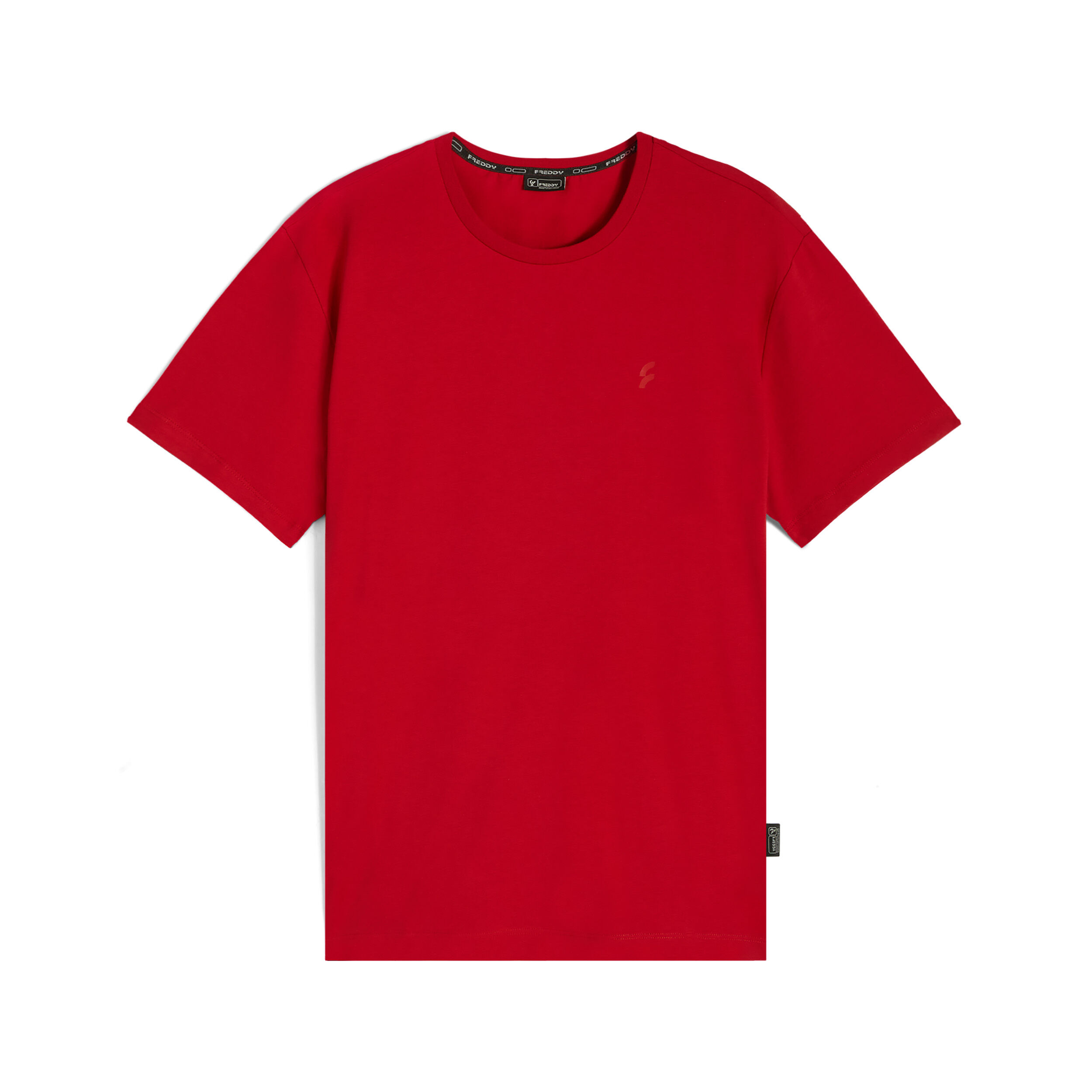 Freddy T-shirt uomo in jersey elasticizzato con piccolo logo Rosso Uomo Extra Large