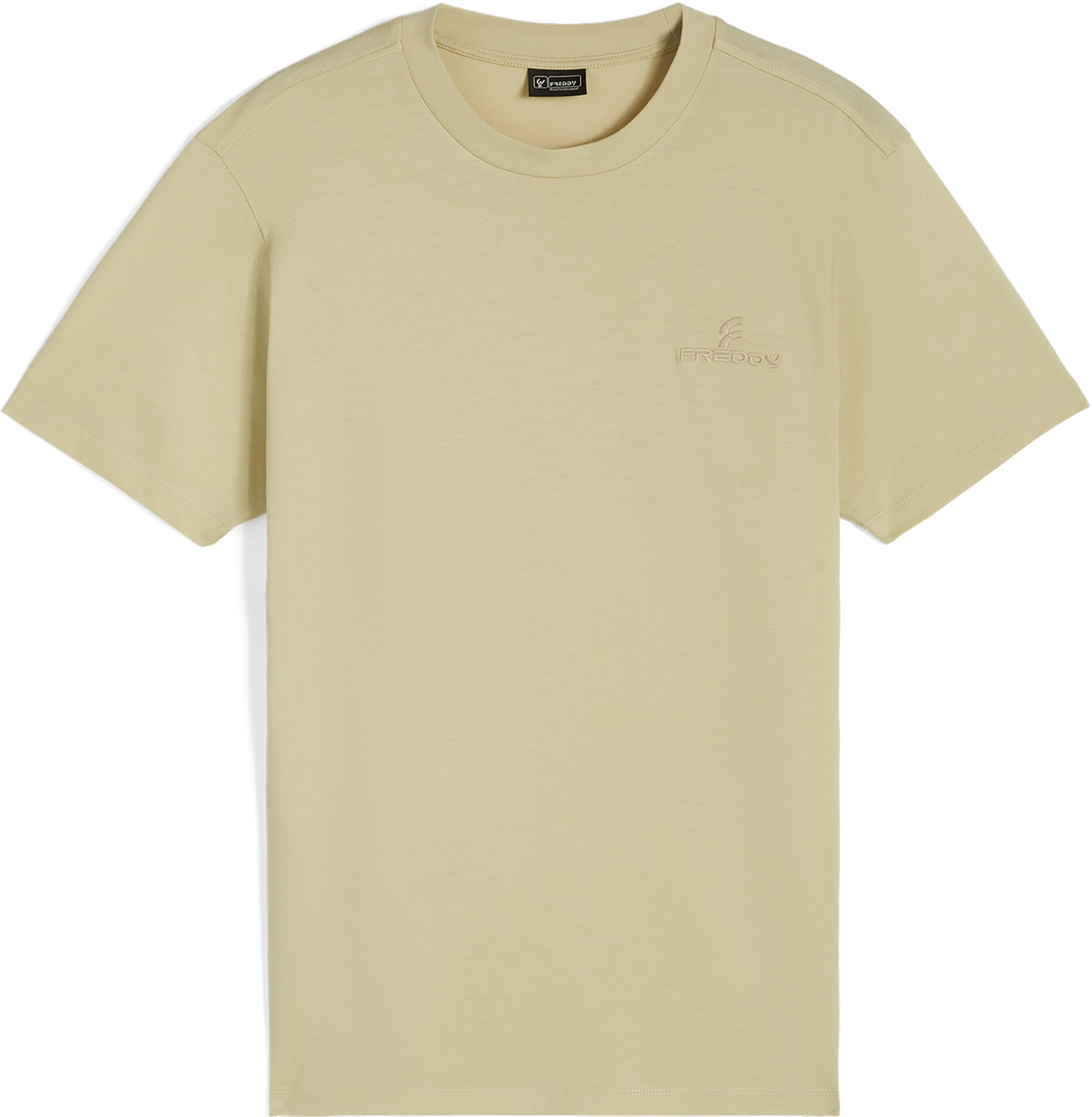 Freddy T-shirt da uomo in jersey modal con scollo girocollo Beige Uomo Small