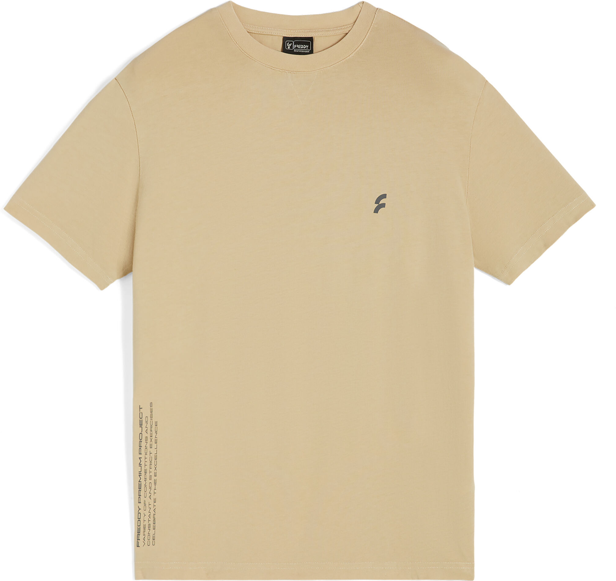 Freddy T-shirt da uomo in jersey di cotone con scollo girocollo Beige Uomo Extra Large