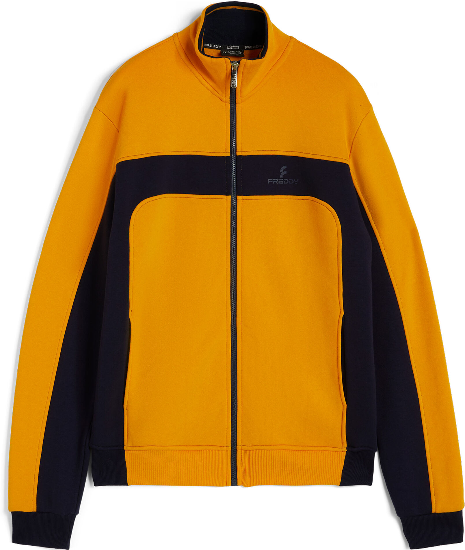 Freddy Felpa full-zip a blocchi di colore con collo alto Giallo Ocra Uomo Xx Large