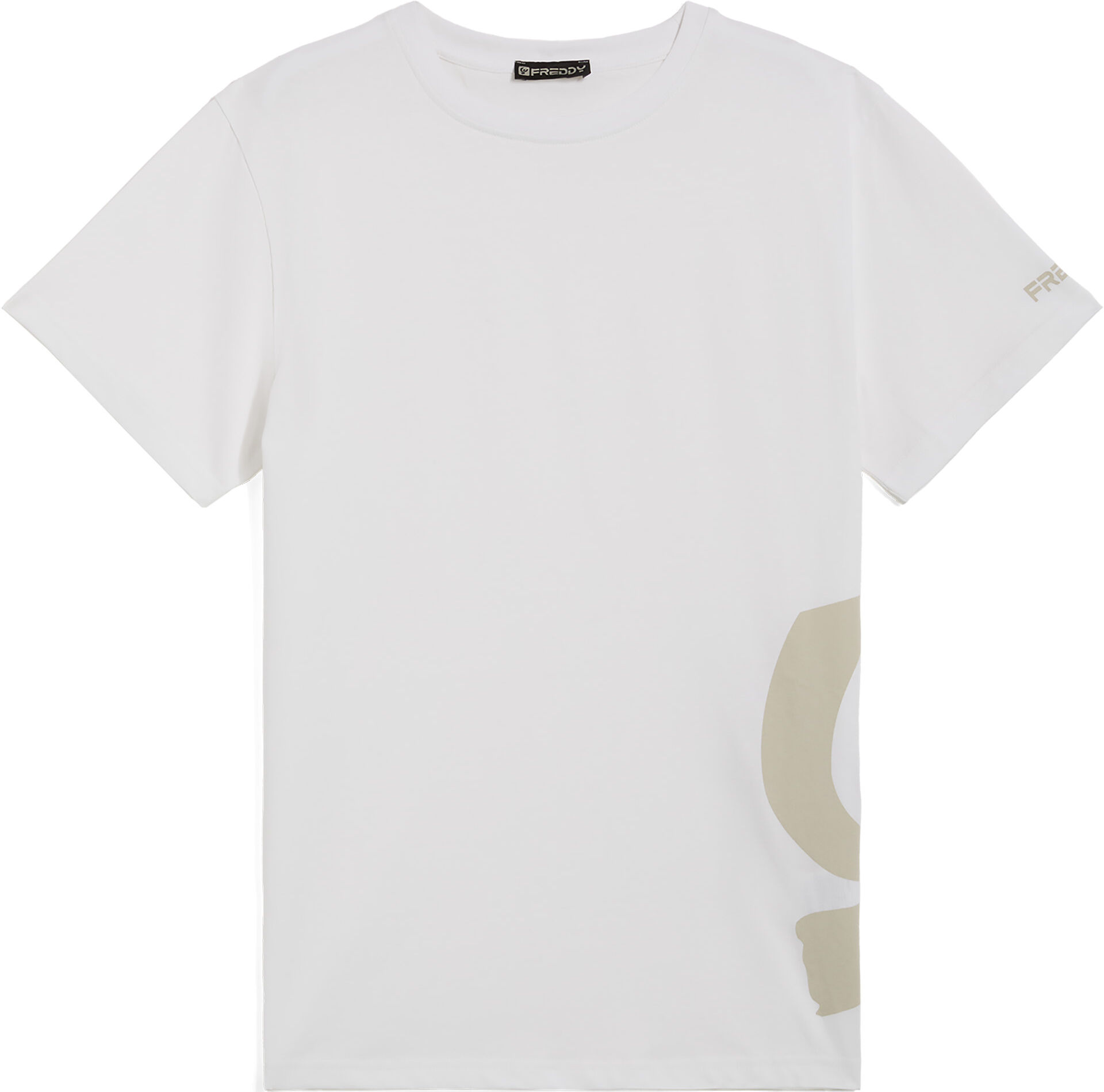 Freddy T-shirt da uomo con maxi logo in tono colore sul fianco Bianco Uomo Extra Large