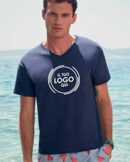 Fruit of the Loom 100 T-shirt Original scollo a V neutro o personalizzato