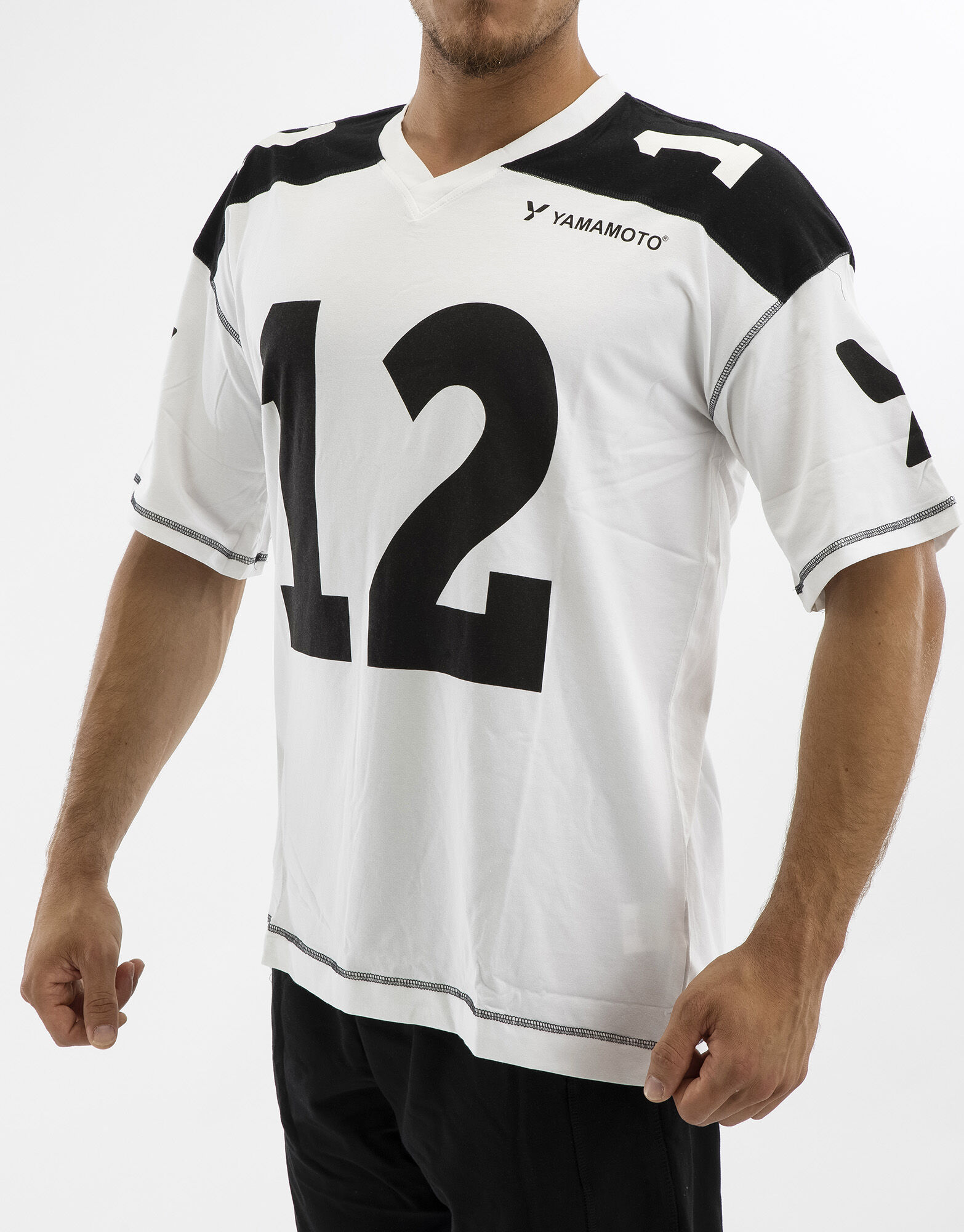 YAMAMOTO OUTFIT Man Football T-Shirt Colore: Bianco/nero Xxxl