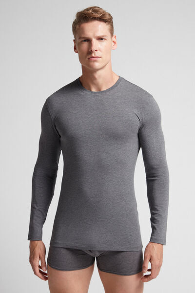 Intimissimi Maglia Manica Lunga in Cotone Superior Elasticizzato Uomo Grigio Scuro Taglia L