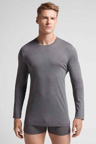 Intimissimi Maglia Manica Lunga in Cotone Superior Uomo Grigio Scuro Taglia XXL