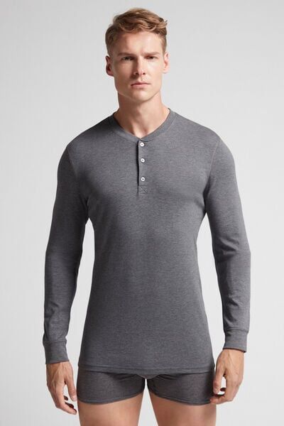 Intimissimi Maglia a Manica Lunga in Cotone Uomo Grigio Scuro Taglia M