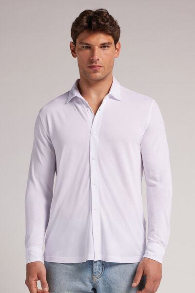 Intimissimi Camicia Piquet in Soft Silk Uomo Bianco Taglia M