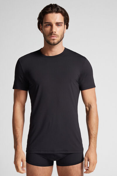 Intimissimi T-shirt in Microfibra Uomo Nero Taglia XL