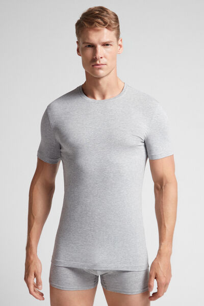 Intimissimi T-shirt in Cotone Superior Elasticizzato Uomo Grigio Taglia L