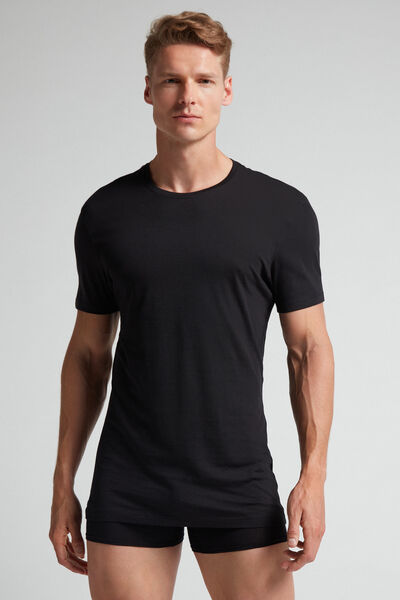 Intimissimi T-Shirt in Cotone Superior Extrafine Uomo Nero Taglia XXL