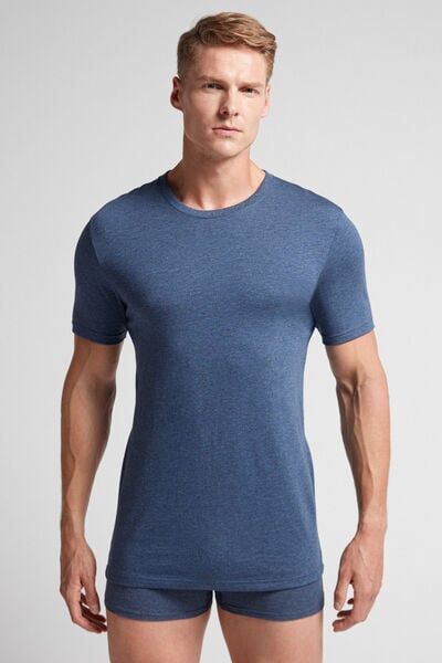 Intimissimi T-Shirt in Cotone Superior Uomo Blu Taglia L