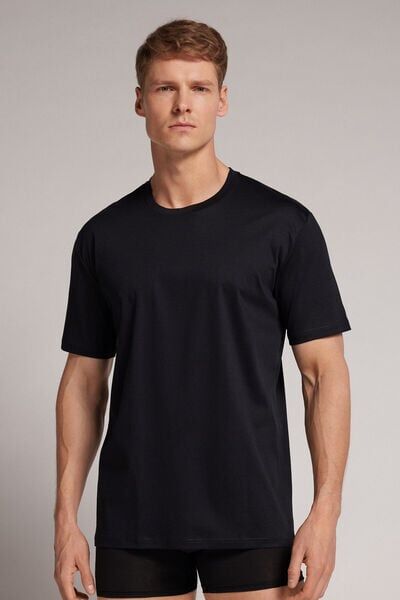 Intimissimi T-shirt in Cotone Premium Mercerizzato Uomo Nero Taglia L