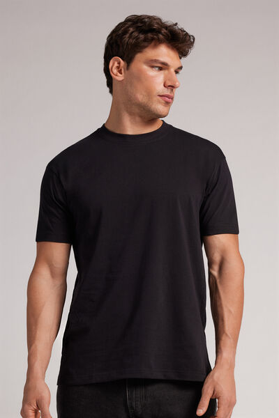 Intimissimi T-shirt Muscle Fit in Cotone Uomo Nero Taglia XL