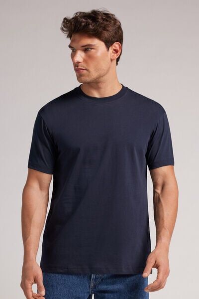 Intimissimi T-shirt Muscle Fit in Cotone Uomo Blu Taglia L