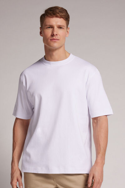 Intimissimi T-shirt Over in Cotone Interlock Uomo Bianco Taglia S