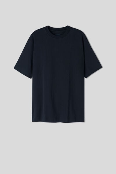 Intimissimi T-shirt Over in Cotone Interlock Uomo Blu Taglia M
