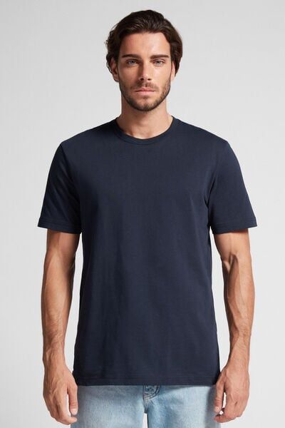 Intimissimi T-shirt in Jersey di Cotone Uomo Blu Taglia M